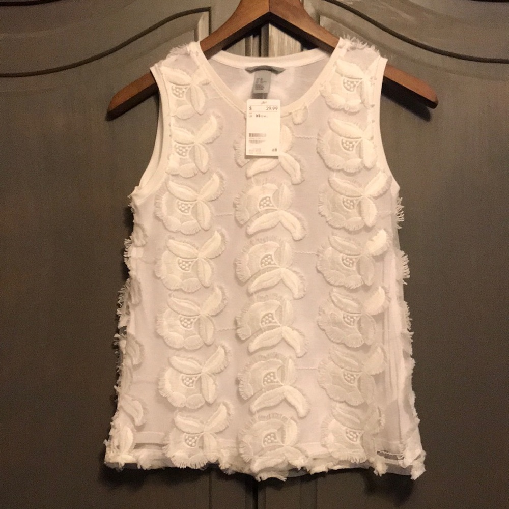 Embellished Sheer Shell with Lining